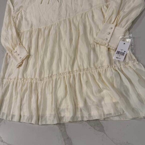 Ophelia Roe NWT Romantic Tiered Ruffle Long Sleeve Dress Women's Size 1X Cream - Picture 2 of 10